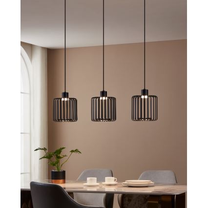 Eglo - LED RGBW Ljusreglerad ljuskrona på textilsladd 3xLED/3,7W/230V 2700-6500K