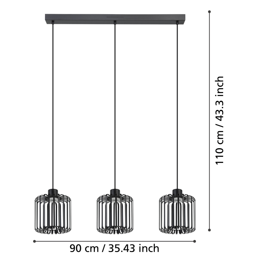 Eglo - LED RGBW Ljusreglerad ljuskrona på textilsladd 3xLED/3,7W/230V 2700-6500K