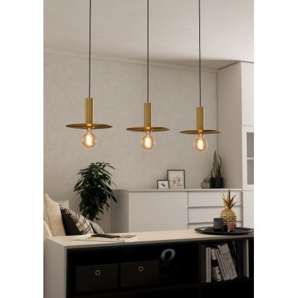 Eglo - Ljuskrona med textilsladd 3xE27/40W/230V