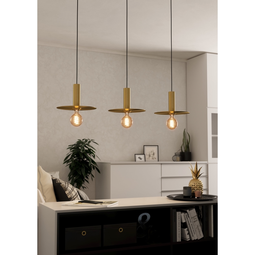 Eglo - Ljuskrona med textilsladd 3xE27/40W/230V