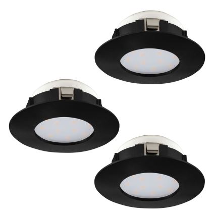 Eglo - KIT 3x Infälld LED badrumsbelysning PINEDA LED/4,9W/230V IP44