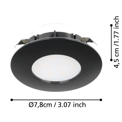 Eglo - KIT 3x Infälld LED badrumsbelysning PINEDA LED/4,9W/230V IP44