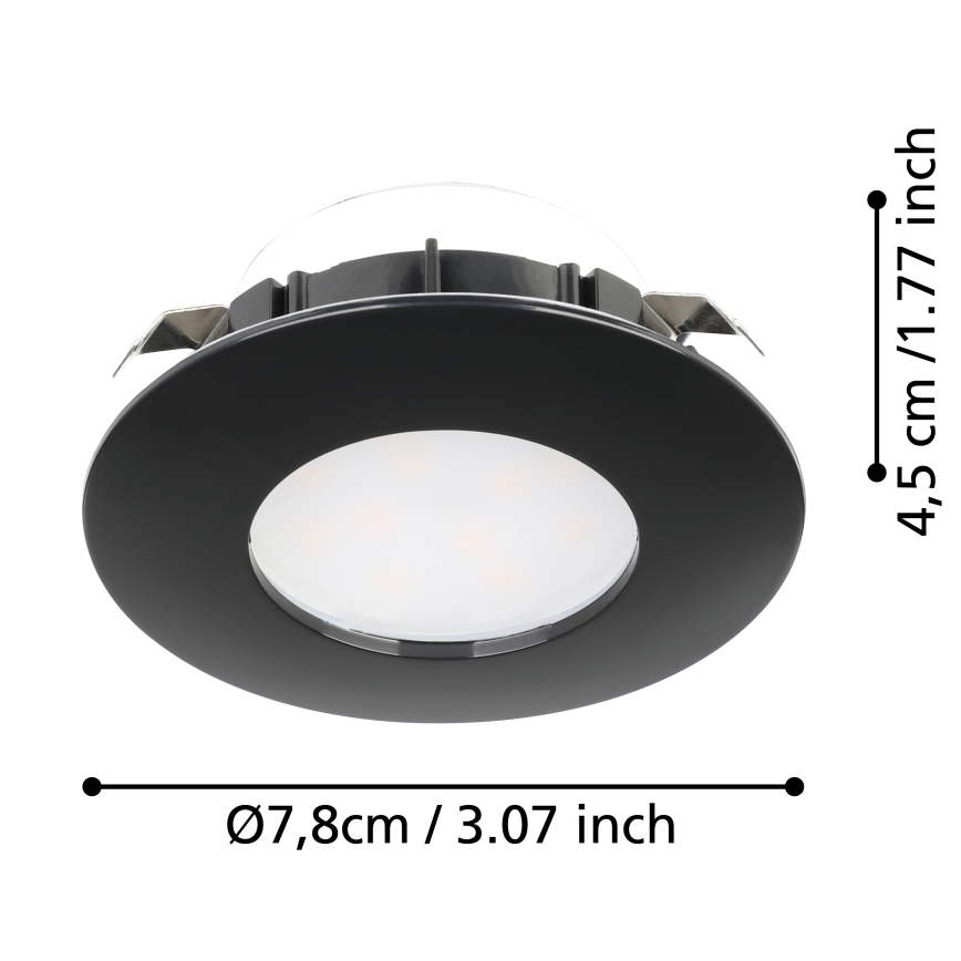 Eglo - KIT 3x Infälld LED badrumsbelysning PINEDA LED/4,9W/230V IP44