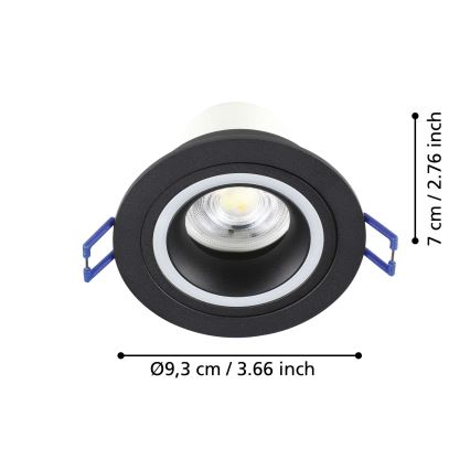 Eglo - LED RGBW Ljusreglerad upphängd taklampa LED/4,7W/230V svart