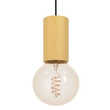 Eglo - Ljuskrona med textilsladd 1xE27/40W/230V brun