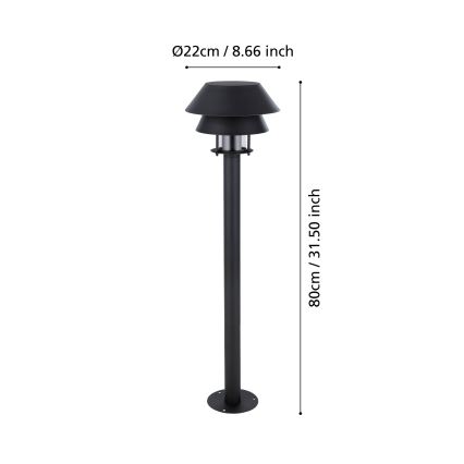 Eglo - Utomhuslampa 1xE27/40W/230V 80 cm IP65