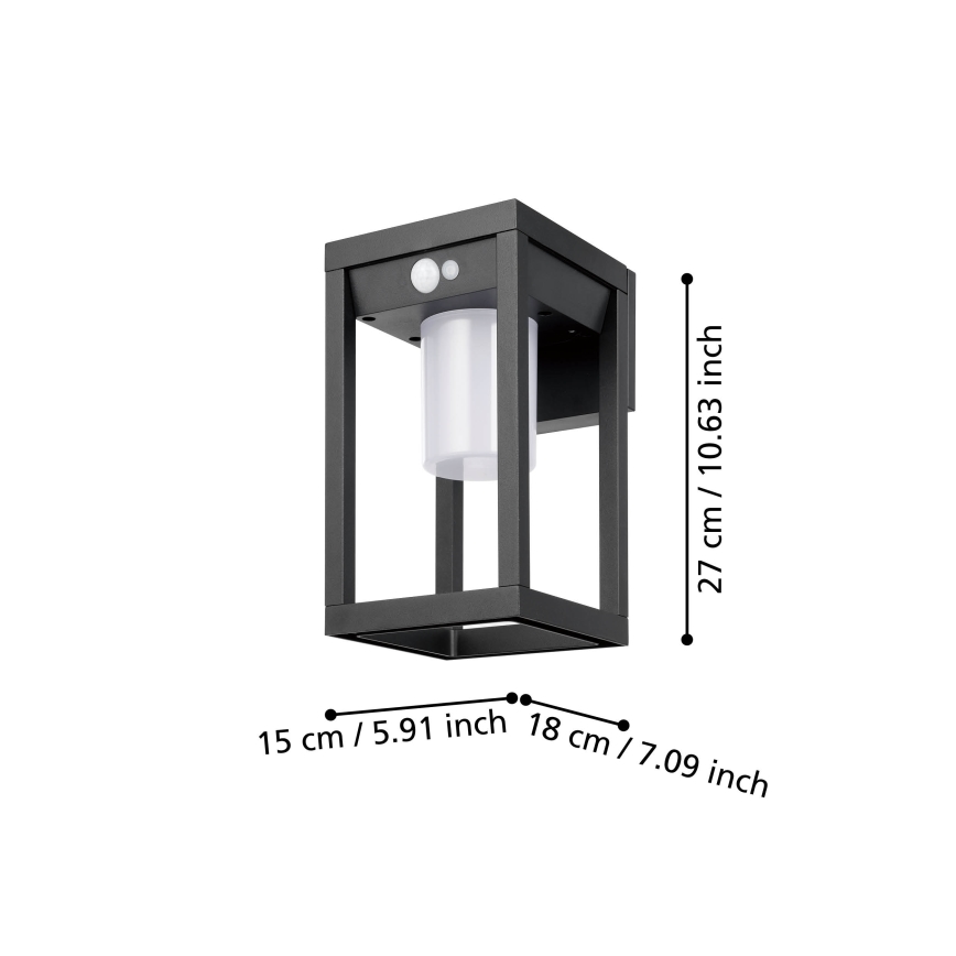 Eglo - LED solcell väggbelysning med sensor LED/3,7W/3,7V IP44