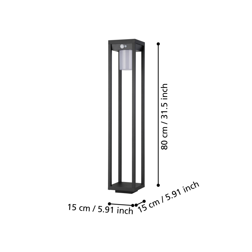 Eglo - LED solcellslampa med sensor LED/3,7W/3,7V IP44