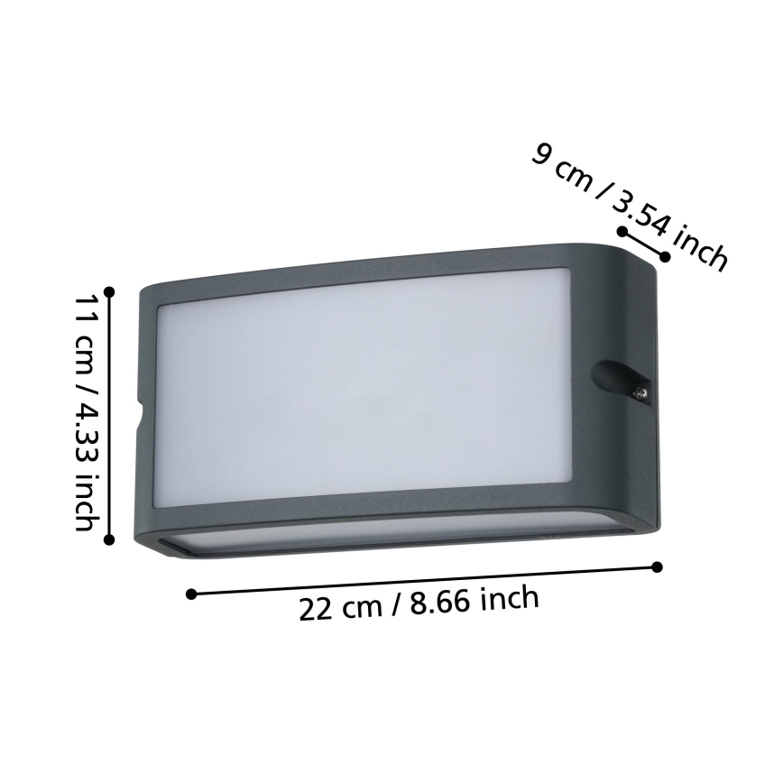 Eglo - LED vägglampa för utomhusbruk LED/10,5W/230V antracit IP54