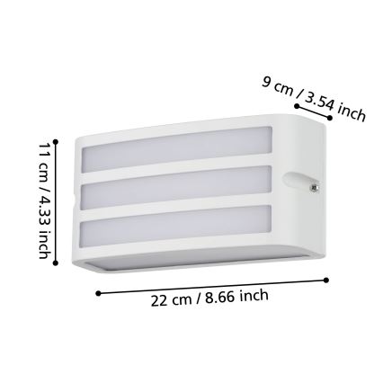 Eglo - Vägglampa för utomhusbruk 1xE27/40W/230V vit IP54