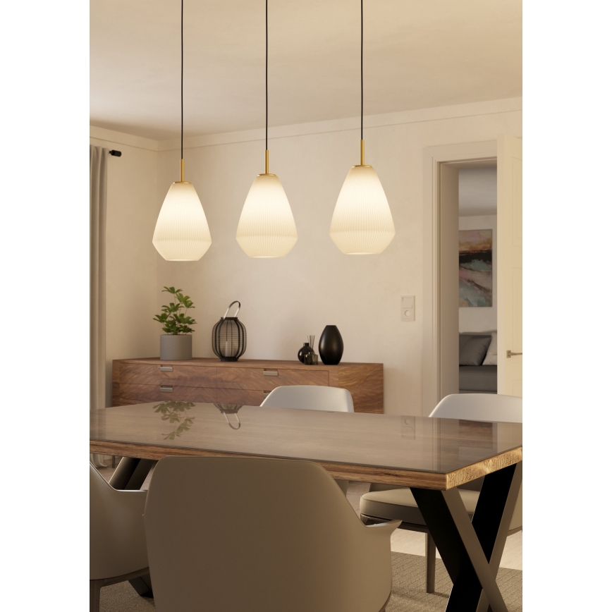 Eglo - Ljuskrona med textilsladd 3xE27/40W/230V