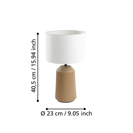Eglo - Bordslampa 1xE27/40W/230V grädde