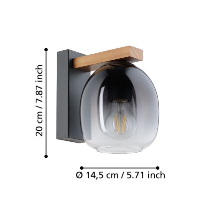 Eglo - Vägglampa 1xE27/40W/230V