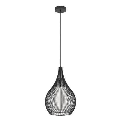 Eglo - Ljuskrona med textilsladd 1xE27/40W/230V svart