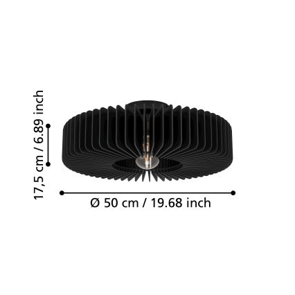Eglo - Taklampa 1xE27/40W/230V svart