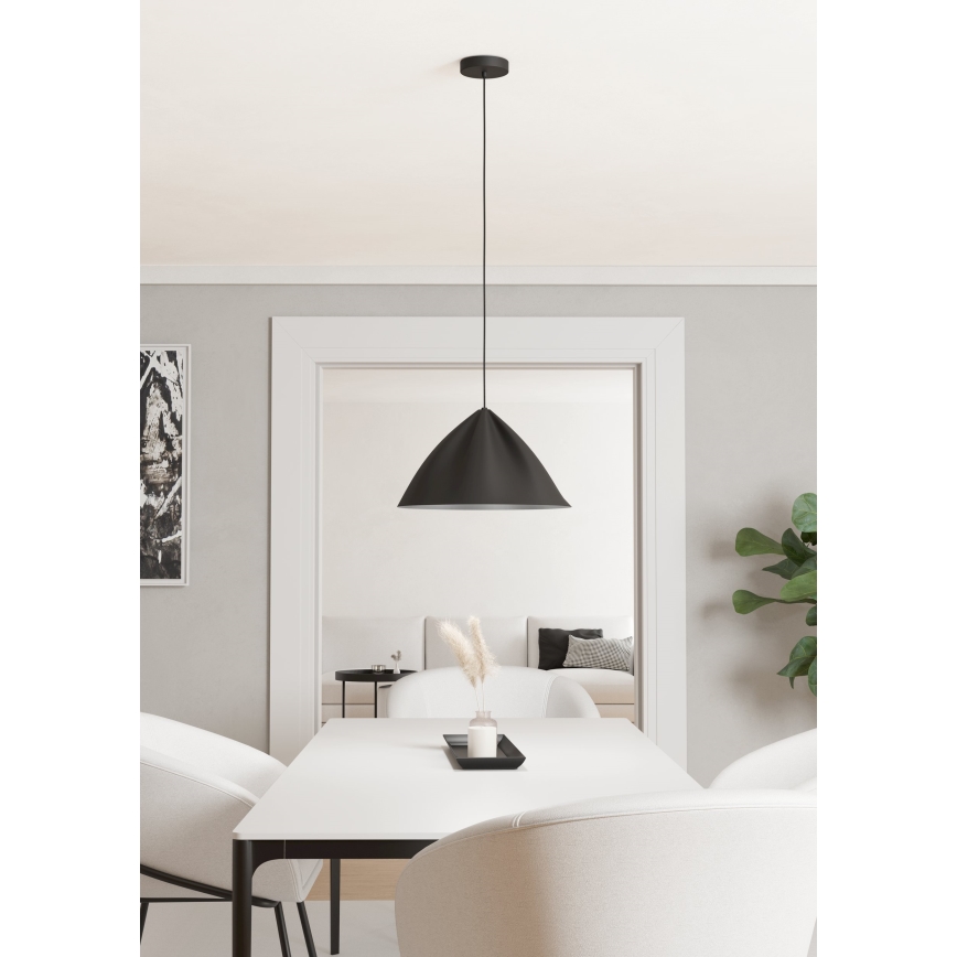 Eglo - Ljuskrona med textilsladd 1xE27/40W/230V svart