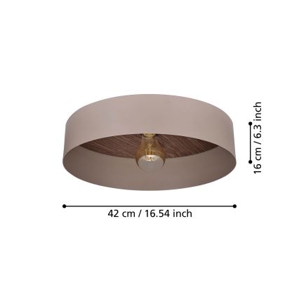 Eglo 900838 - Taklampa DUAIA 1xE27/40W/230V grå