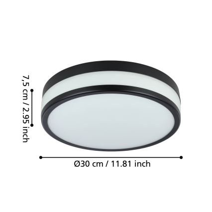 Eglo - LED taklampa för badrum LED/17,1W/230V IP44 svart