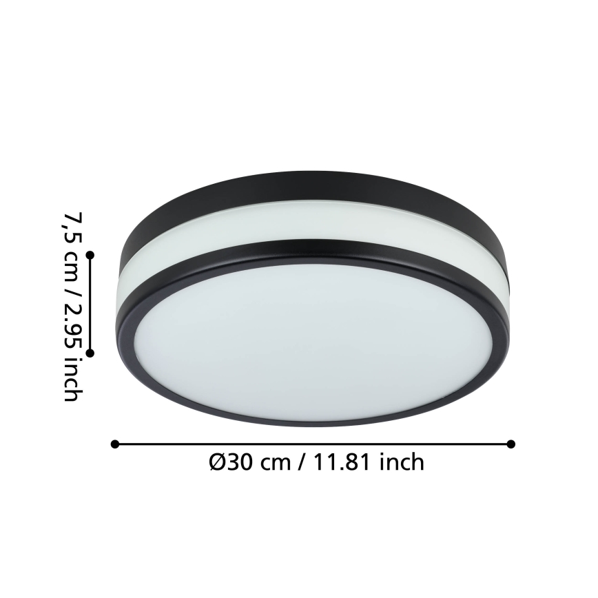 Eglo - LED taklampa för badrum LED/17,1W/230V IP44 svart