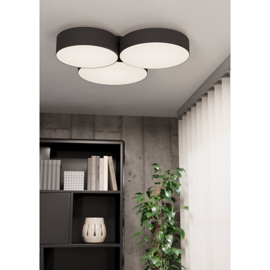 Eglo - RGBW Dimbar taklampa 3xLED/7,5W/230V 2700-6500K svart