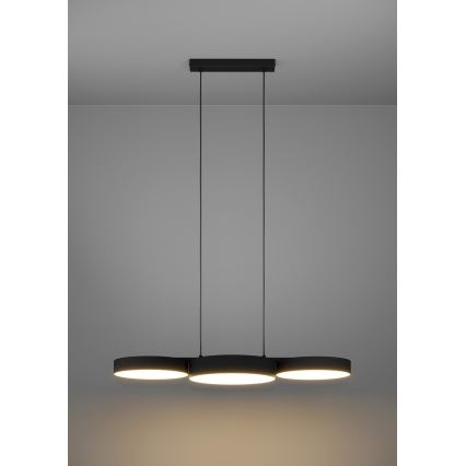 Eglo - LED RGBW Ljusreglerad ljuskrona på textilsladd 3xLED/7,5W/230V 2700-6500K svart