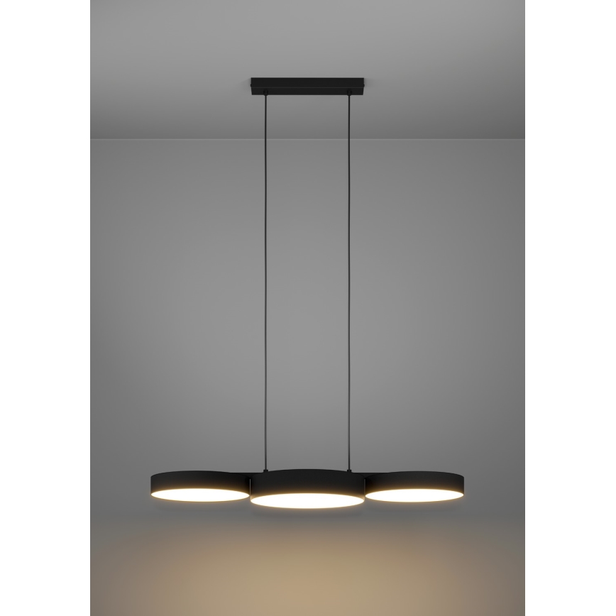 Eglo - LED RGBW Ljusreglerad ljuskrona på textilsladd 3xLED/7,5W/230V 2700-6500K svart