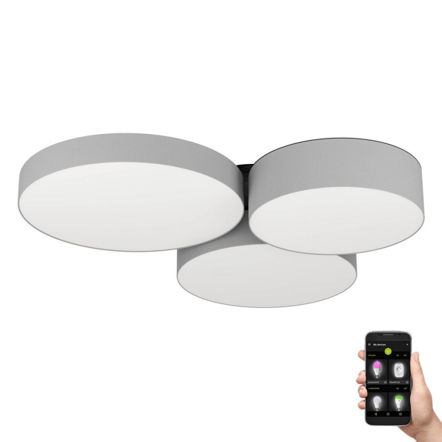 Eglo - LED RGBW Dimbar taklampa 3xLED/7,5W/230V 2700-6500K grå
