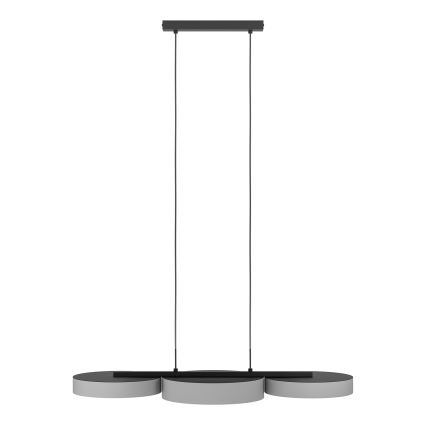 Eglo - LED RGBW Ljusreglerad ljuskrona på textilsladd 3xLED/7,5W/230V 2700-6500K grå