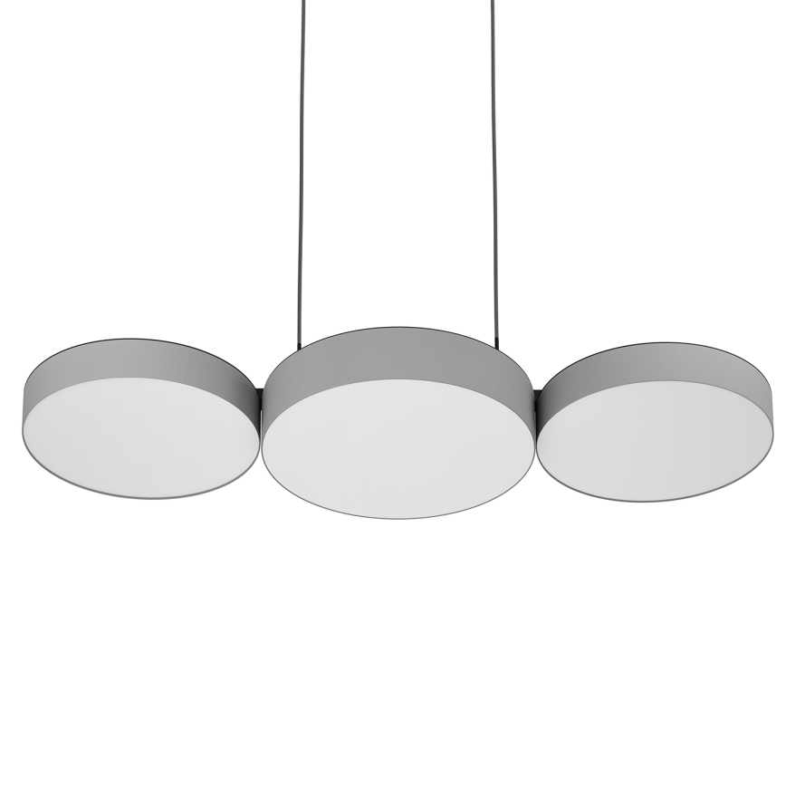 Eglo - LED RGBW Ljusreglerad ljuskrona på textilsladd 3xLED/7,5W/230V 2700-6500K grå