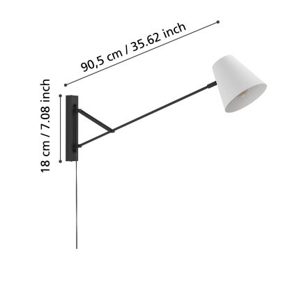 Eglo - Vägglampa 1xE27/40W/230V