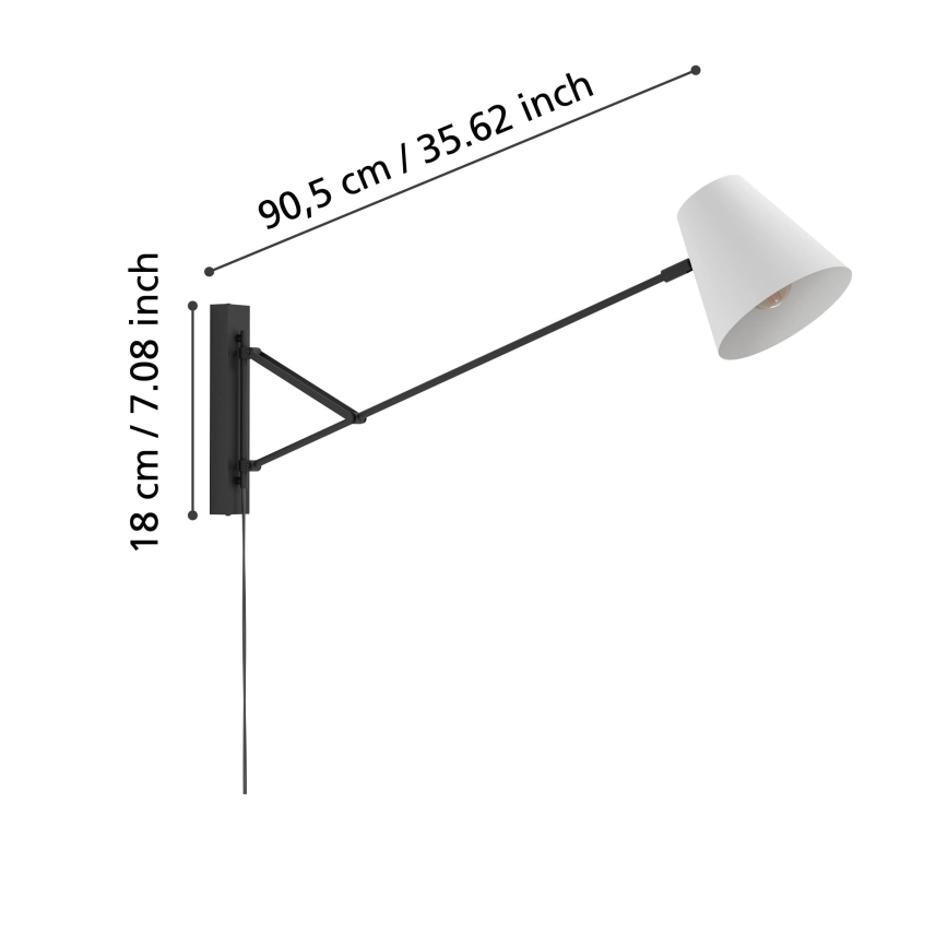 Eglo - Vägglampa 1xE27/40W/230V