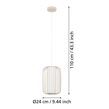 Eglo - Ljuskrona med textilsladd 1xE27/40W/230V diameter 24 cm