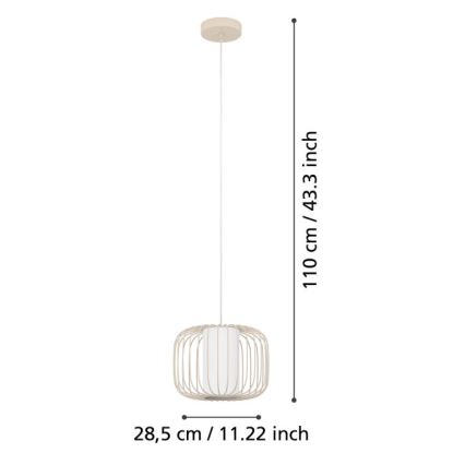 Eglo - Ljuskrona med textilsladd 1xE27/40W/230V diameter 28,5 cm