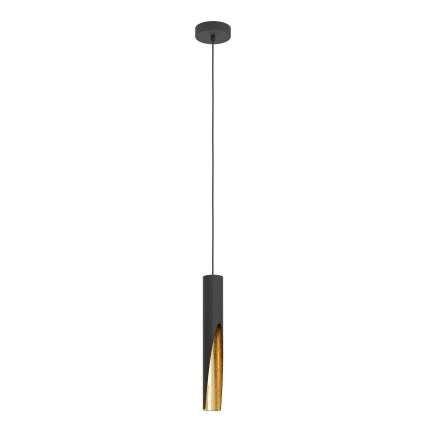 Eglo - LED ljuskrona med textilsladd 1xGU10/4,5W/230V svart/guld