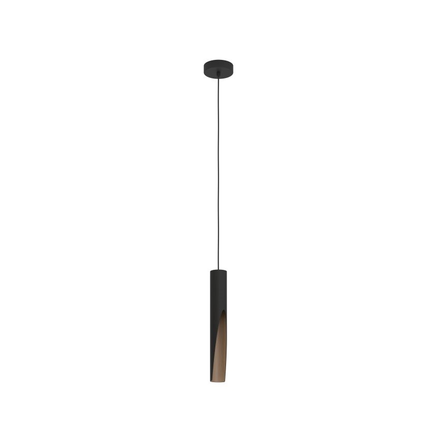 Eglo - LED ljuskrona med textilsladd 1xGU10/4,5W/230V svart/brun