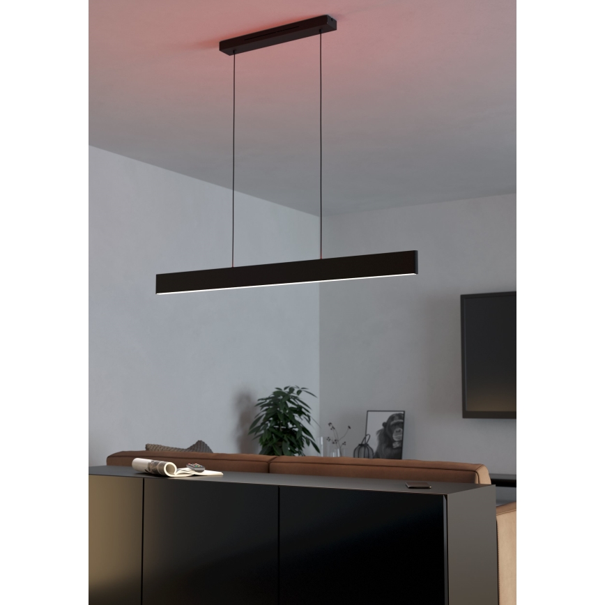 Eglo - LED RGBW Ljusreglerad ljuskrona på textilsladd LED/38W/230V 2700-6500K svart