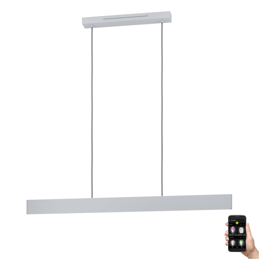 Eglo - LED RGBW Ljusreglerad ljuskrona på textilsladd LED/38W/230V 2700-6500K vit