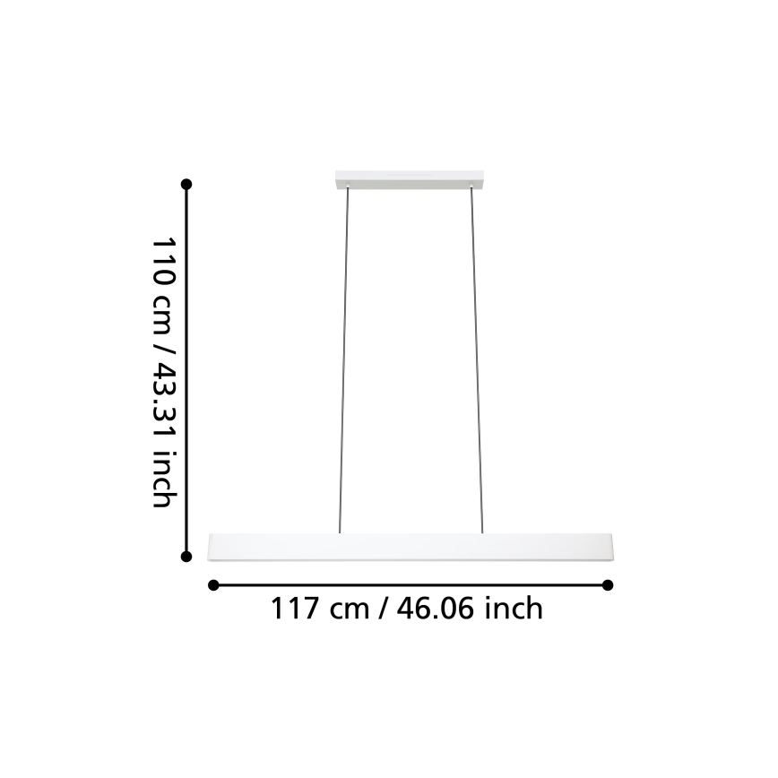 Eglo - LED RGBW Ljusreglerad ljuskrona på textilsladd LED/38W/230V 2700-6500K vit
