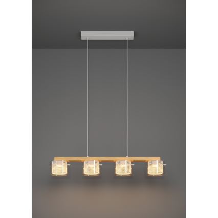 Eglo - LED RGBW Ljusreglerad ljuskrona på textilsladd 4xLED/3,7W/230V 2700-6500K