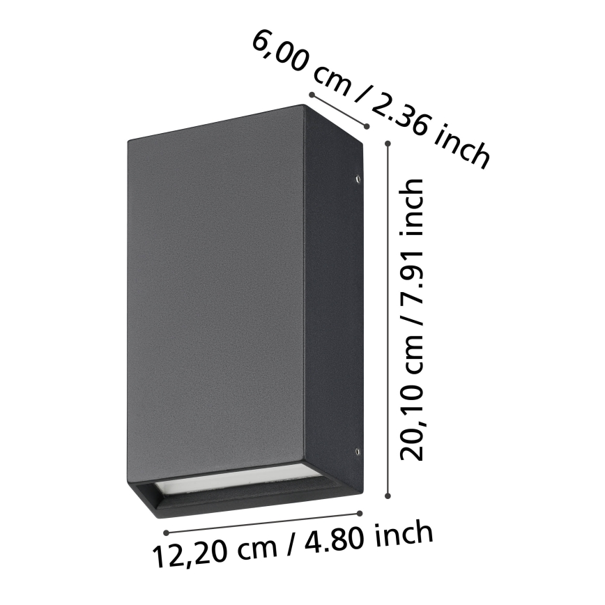 Eglo - LED vägglampa för utomhusbruk 2xLED/5W/230V IP65