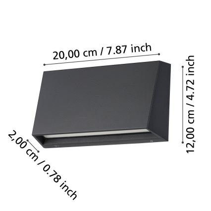 Eglo - LED vägglampa för utomhusbruk LED/9,5W/230V IP65