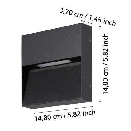 Eglo - LED vägglampa för utomhusbruk LED/4,8W/230V IP65
