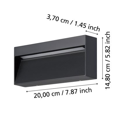Eglo - LED vägglampa för utomhusbruk LED/4,8W/230V IP65