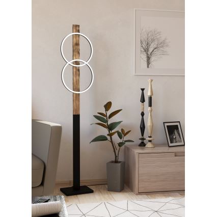Eglo - LED golvlampa 2xLED/12W/230V 3000K brun/svart