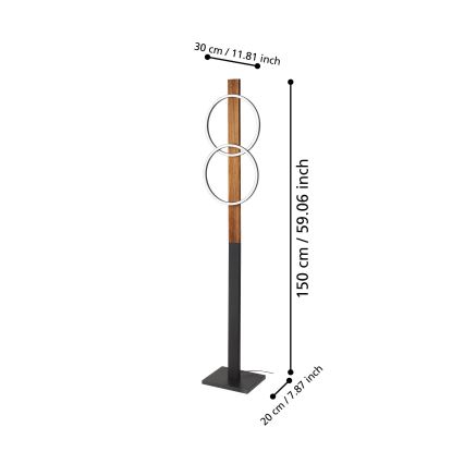 Eglo - LED golvlampa 2xLED/12W/230V 3000K brun/svart