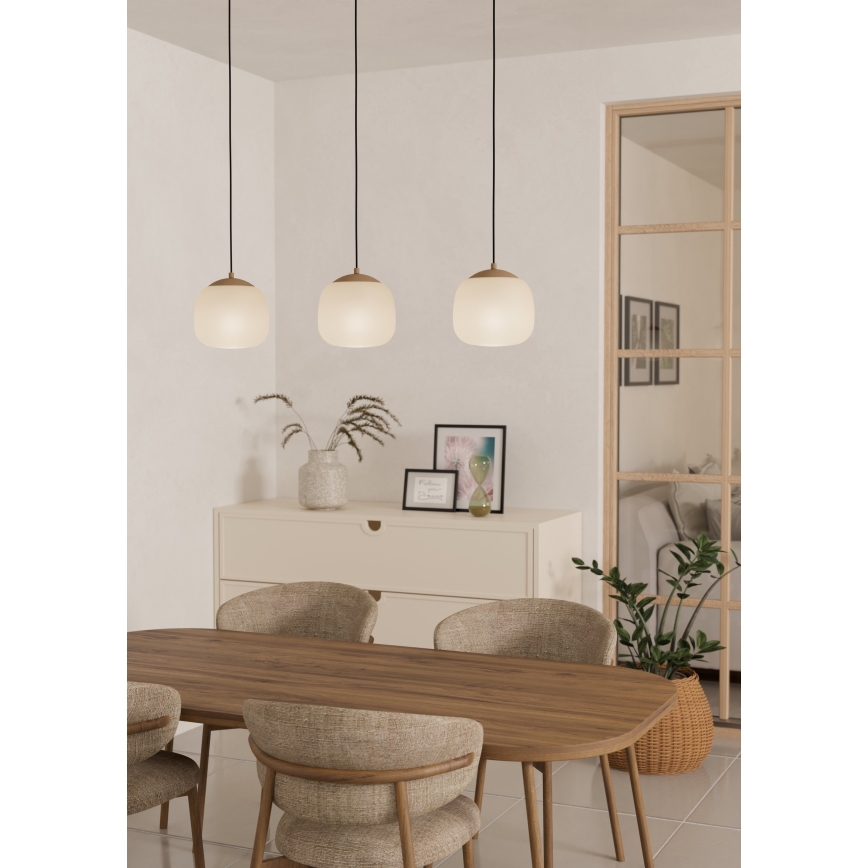 Eglo - Ljuskrona med textilsladd 3xE27/40W/230V