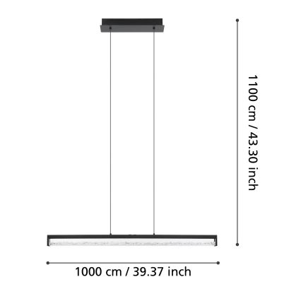 Eglo - LED ljusreglerad ljuskrona på textilsladd LED/36W/230V 2700 - 5000K