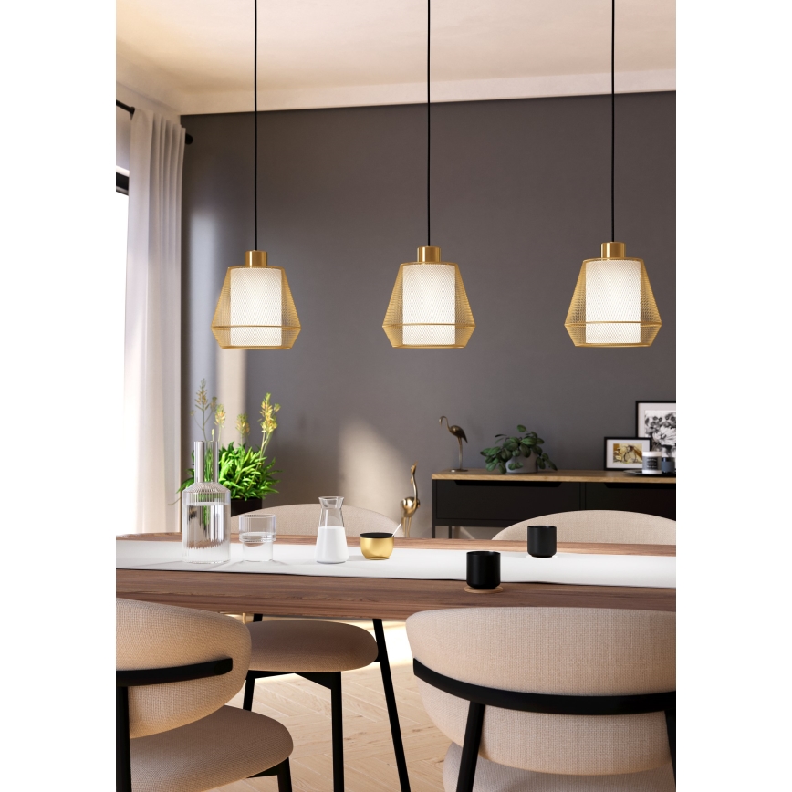 Eglo - Ljuskrona med textilsladd 3xE27/40W/230V
