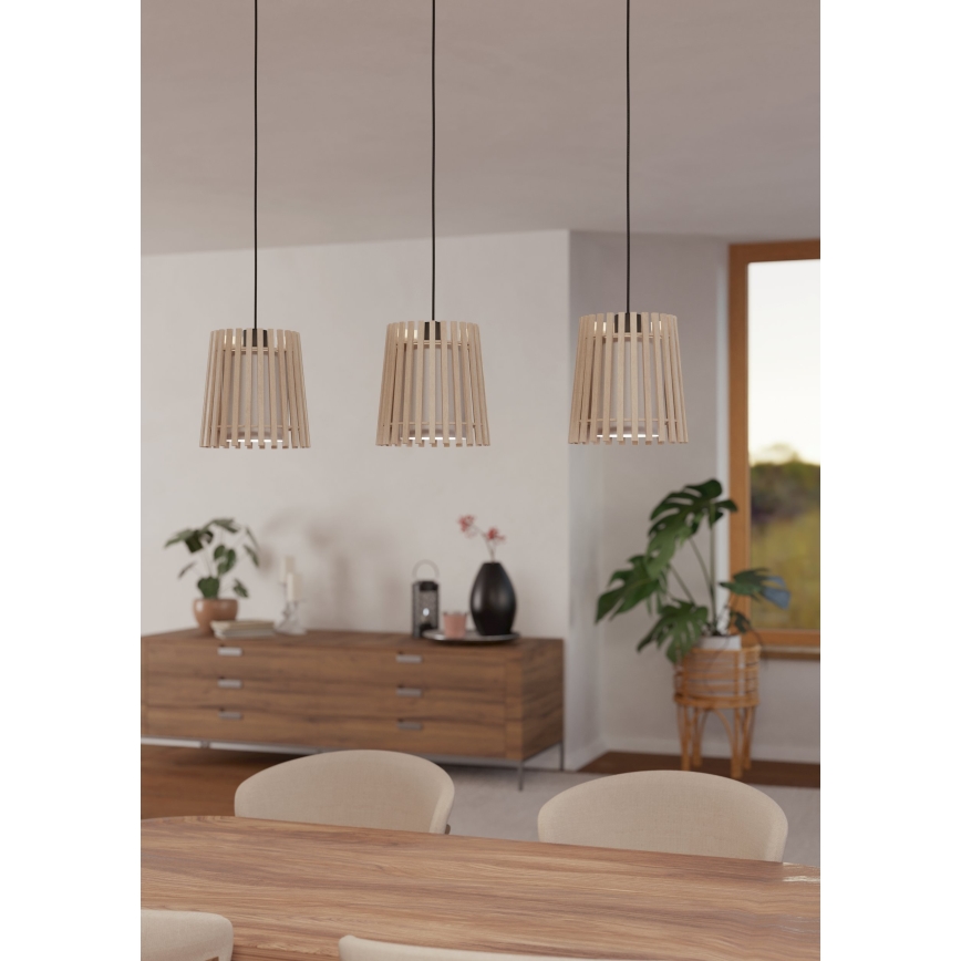 Eglo - Ljuskrona med textilsladd 3xE27/25W/230V