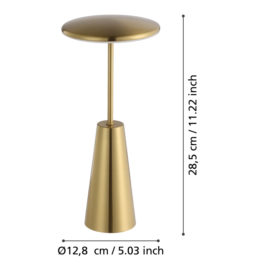 Eglo - LED Ljusreglerad beröring utomhus lampa LED/2,8W/5V 2400K/3000K/4000K 5200 mAh IP54 guld